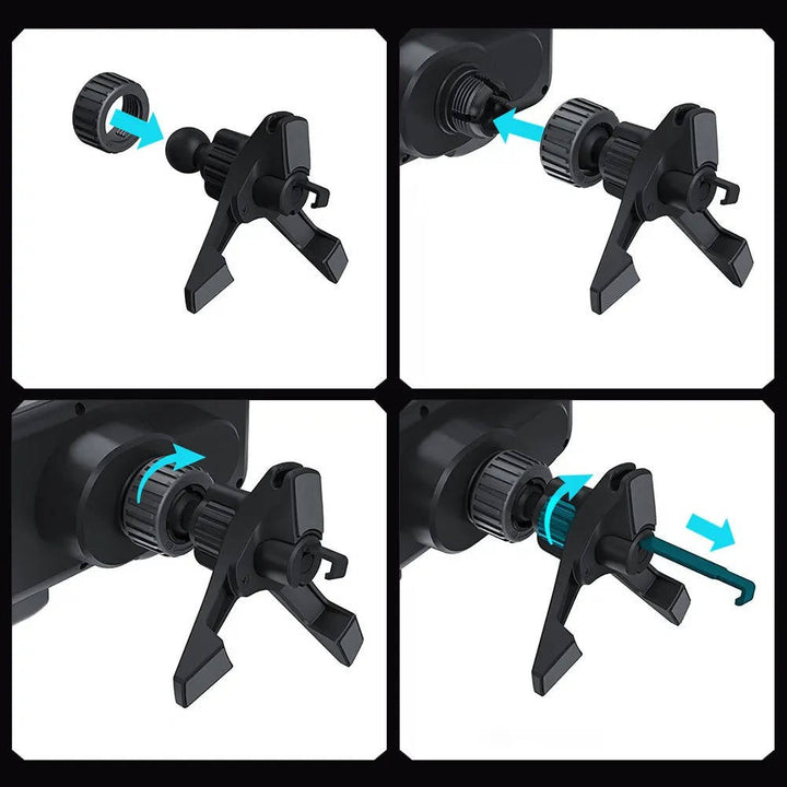 Wireless Car Charger Mount with Dual Coils and Auto-Clamp Arm