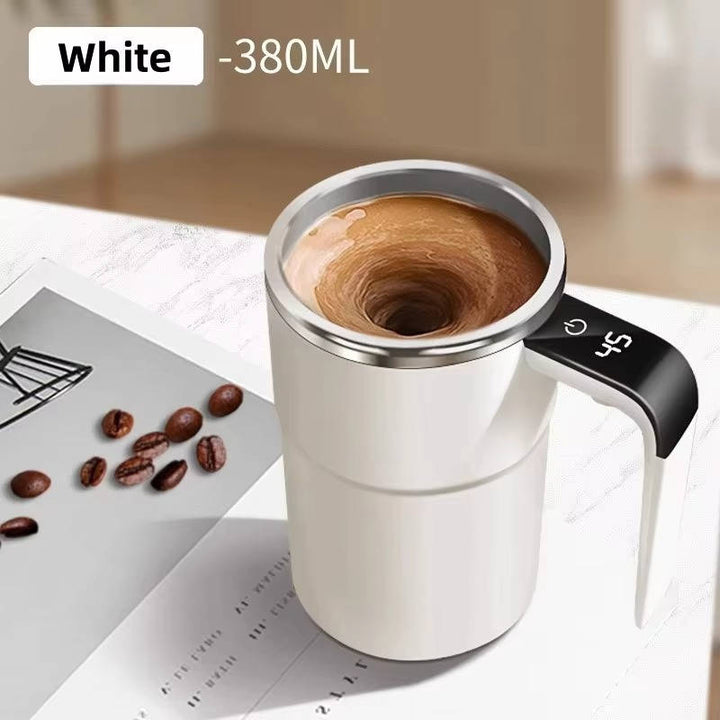 Self-Stirring Heated Travel Mug with Live Temperature Display