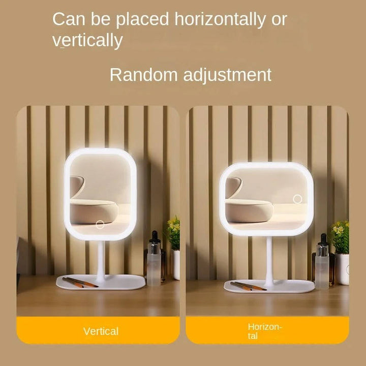 Travel Makeup Mirror with Lights and Three Color Modes