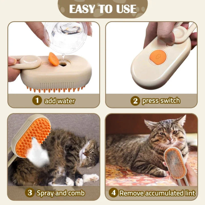 Hendrano™ 3-in-1 Steam Grooming Brush for Cats and Dogs