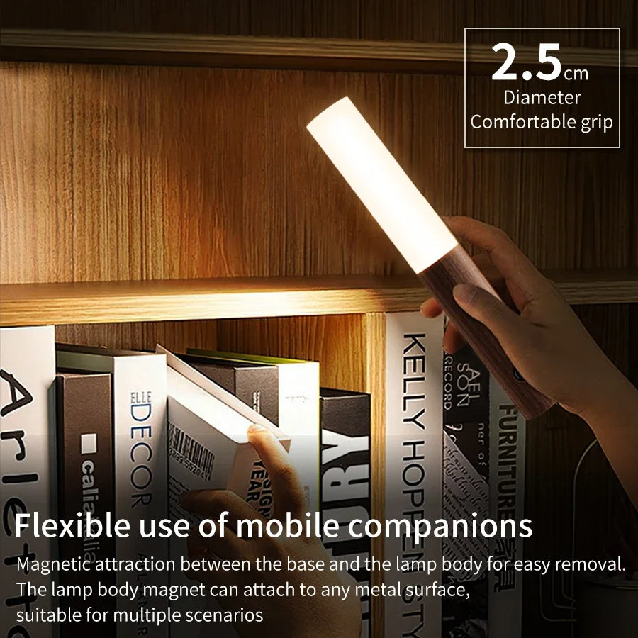 Hendrano™ Rechargeable Wood Grain Motion Sensor Night Light, Magnetic