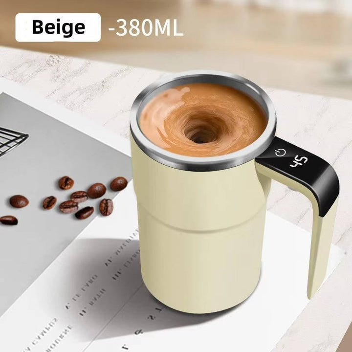 Self-Stirring Heated Travel Mug with Live Temperature Display