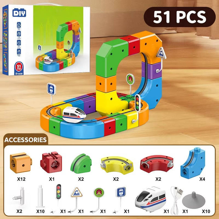 Magnetic Train Track Set with Rechargeable Electric Train