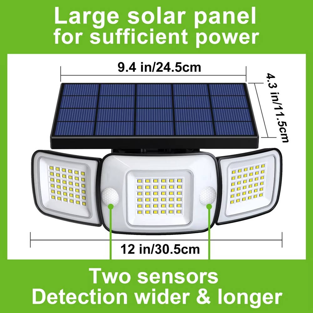 Hendrano™ Solar Flood Light with Motion Sensor and 3 Adjustable Light Heads