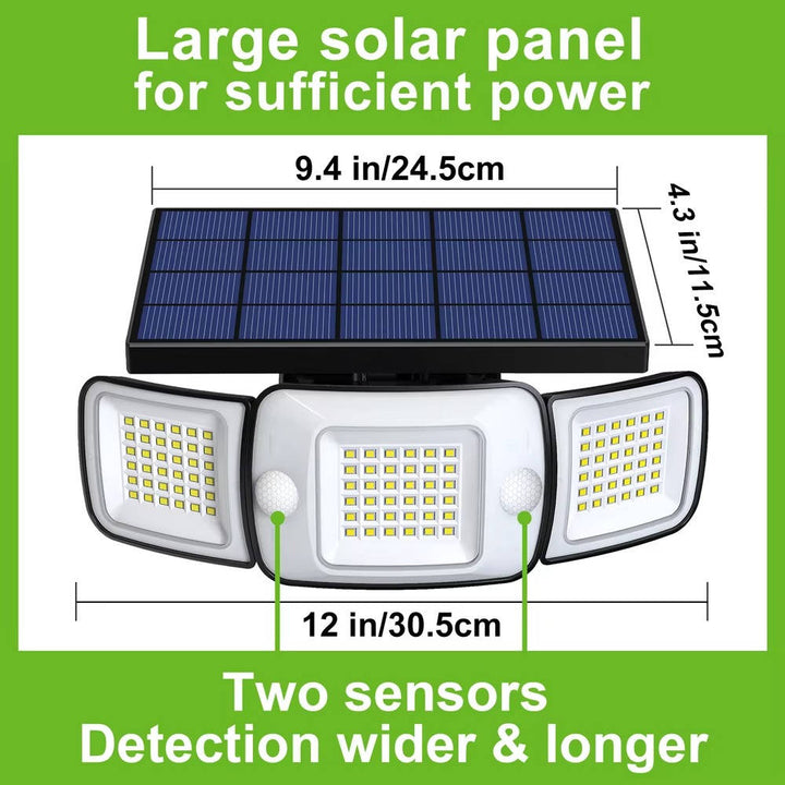 Hendrano™ Solar Flood Light with Motion Sensor and 3 Adjustable Light Heads