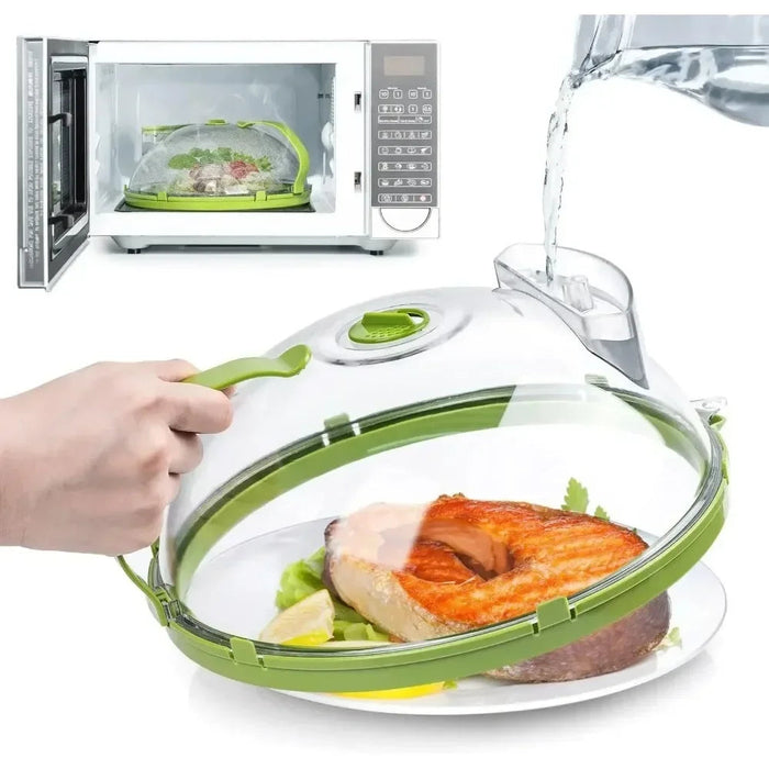 Hendrano™ Microwave Splatter Cover with Built-In Water Steamer