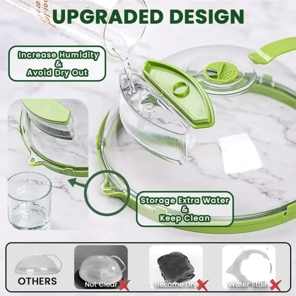 Microwave Splatter Cover with Built-In Water Steamer
