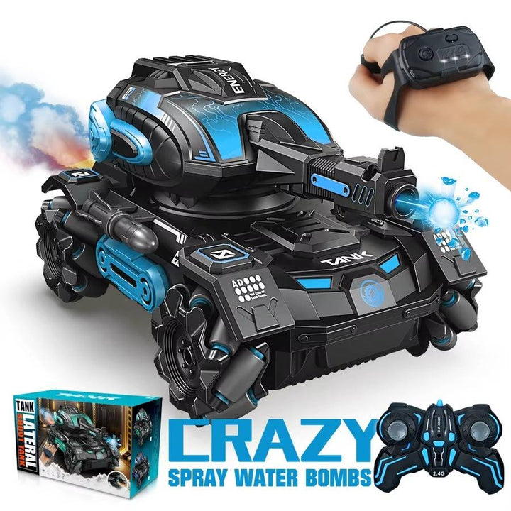 Hendrano™ Water-Spraying RC Stunt Tank with Wrist Watch Remote