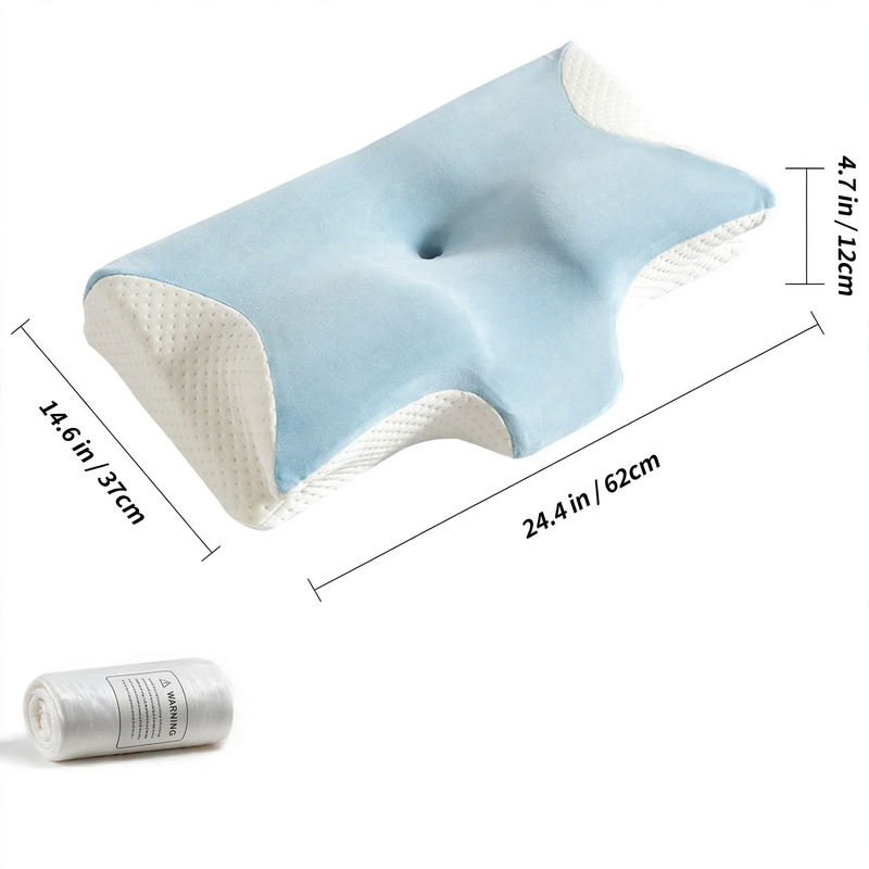 Contoured Butterfly Neck Pillow with Medium-Firm Memory Foam