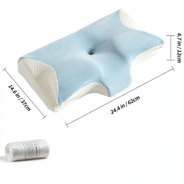Contoured Butterfly Neck Pillow with Medium-Firm Memory Foam