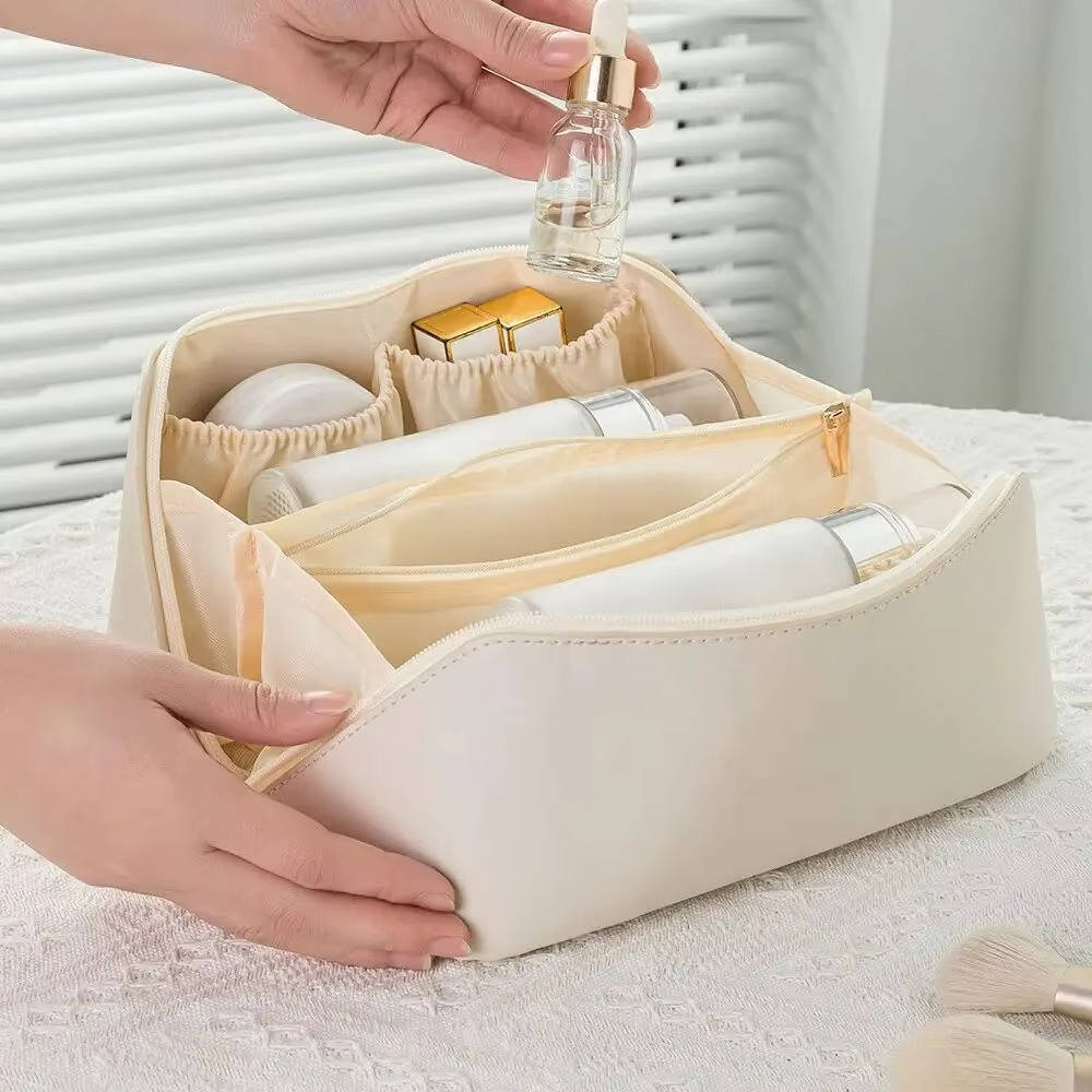 Hendrano™ Waterproof Travel Makeup Bag That Opens Flat
