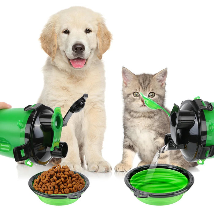 Hendrano™ 2-in-1 Dog Water Bottle and Food Container for Walks
