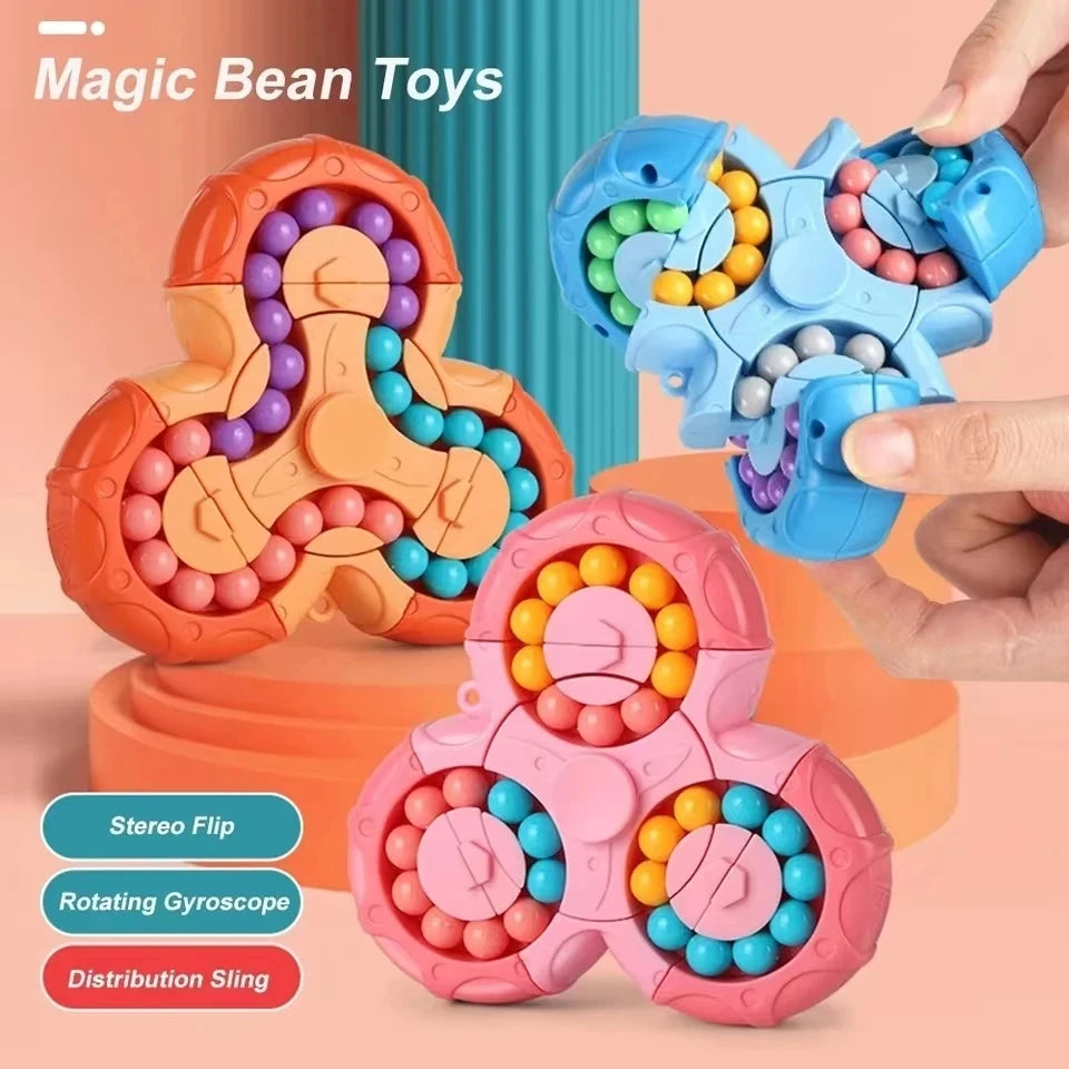 Six-Sided Rotating Bean Fidget Toy for Focus and Calm