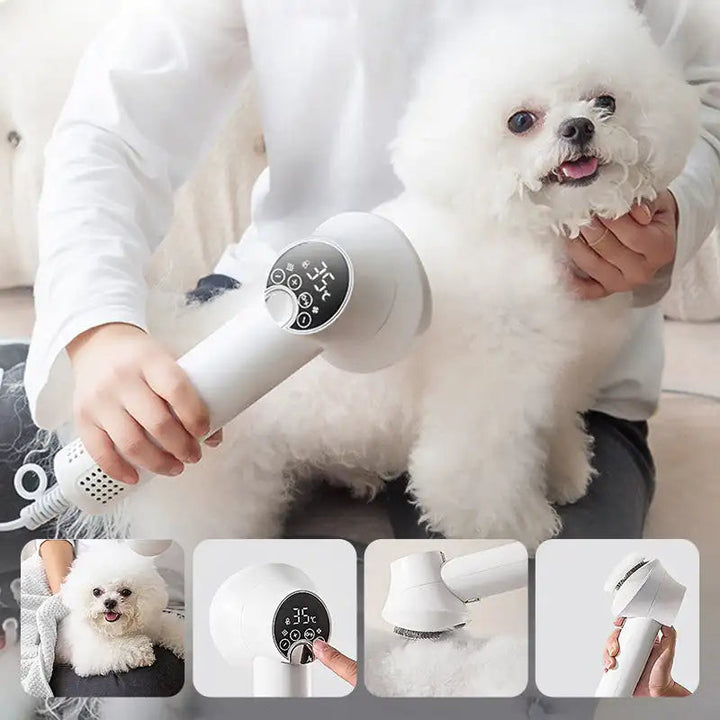 Hendrano™ 2-in-1 Dog Hair Dryer with Slicker Brush and Quiet Airflow