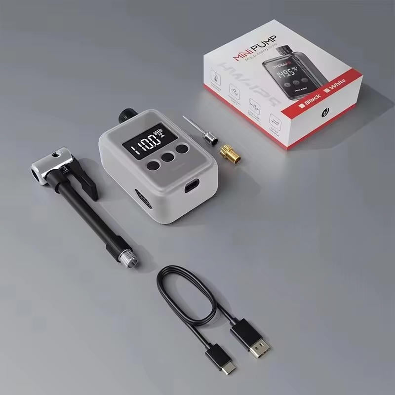 Electric Mini Bike Pump with Digital Display &amp; Auto Shutoff
