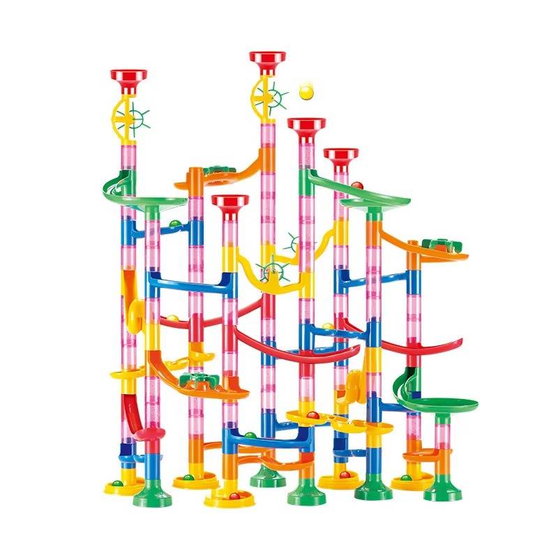 Hendrano™ 133-Piece Marble Run Set with Translucent Tracks and Marbles