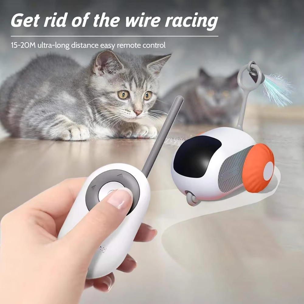 Remote Control Cat Toy with Obstacle-Avoiding Auto Mode