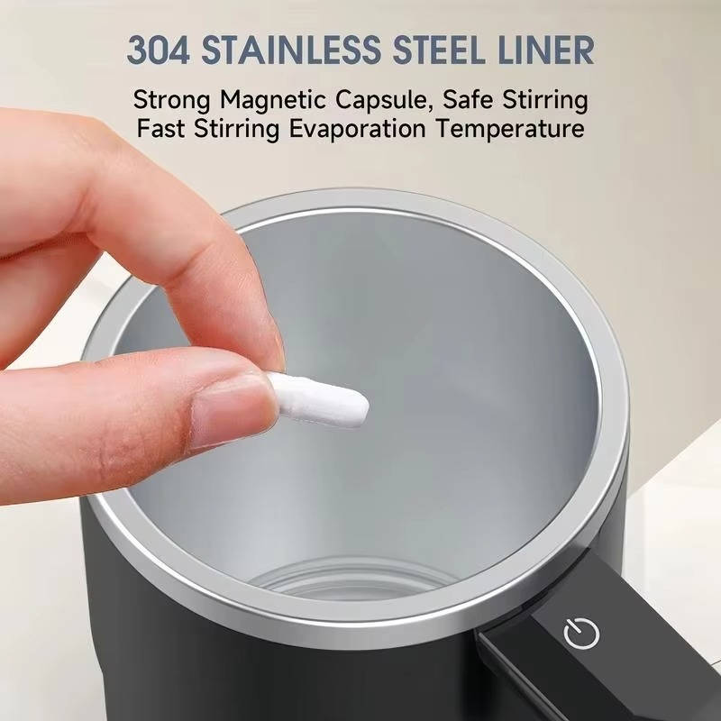Self-Stirring Heated Travel Mug with Live Temperature Display