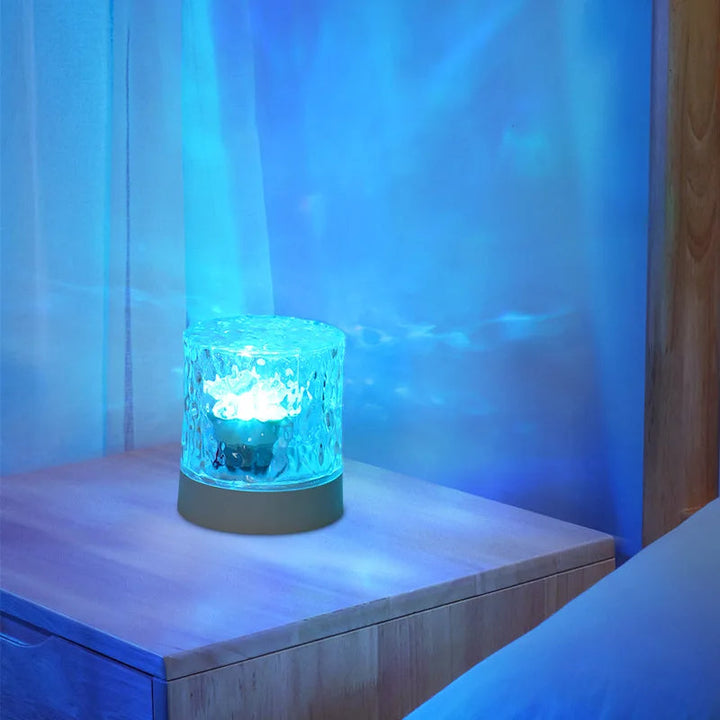 Crystal Ripple Night Light with Soothing Water Wave Projection