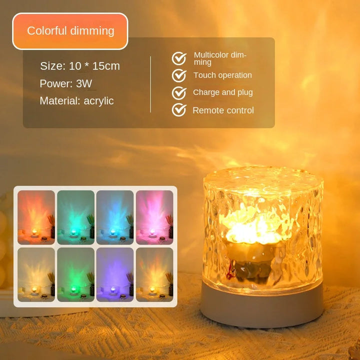 Crystal Ripple Night Light with Soothing Water Wave Projection