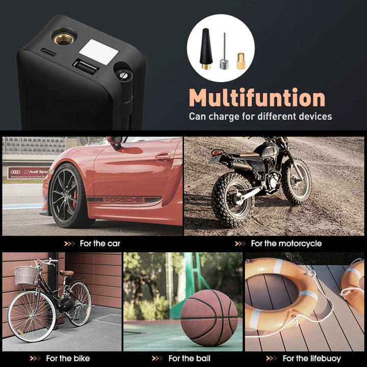 Hendrano™ Cordless Tire Inflator with Digital Display and LED Light