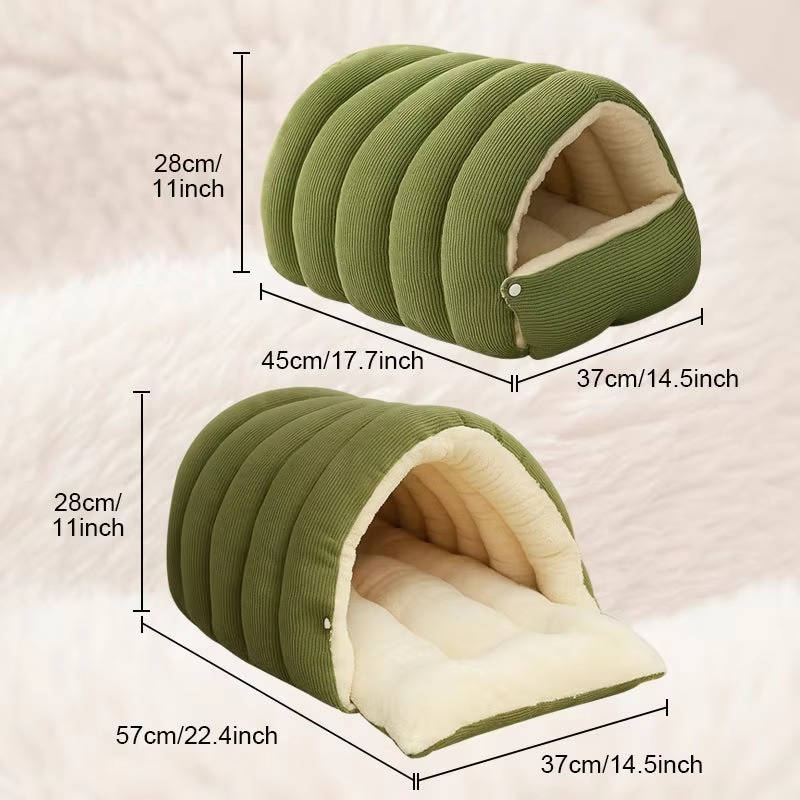 Hendrano™ Enclosed Winter Cat Bed with Soft Fleece Lining and Washable Cover