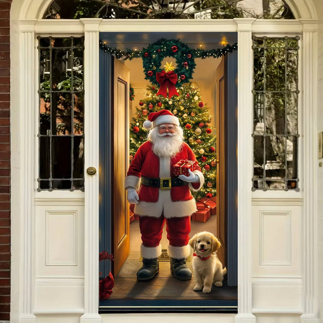 3D Christmas Front Door Decal – Waterproof Peel and Stick