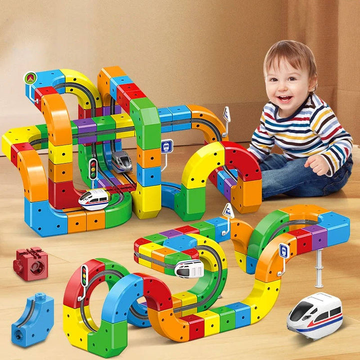 Magnetic Train Track Set with Rechargeable Electric Train