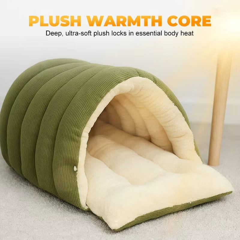 Hendrano™ Enclosed Winter Cat Bed with Soft Fleece Lining and Washable Cover