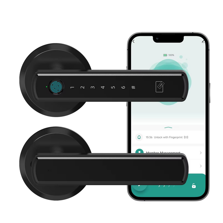 Keyless Smart Door Lock with Handle, Fingerprint and Keypad