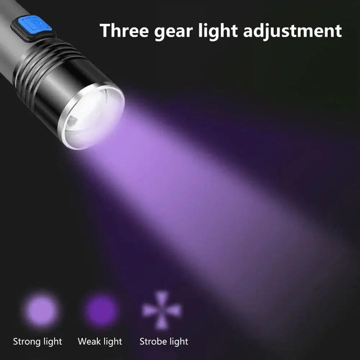 Hendrano™ 395 nm UV Black Light Flashlight with Zoom for Pet Stains