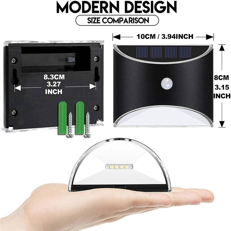 Solar Motion Sensor Stair Light for Fences and Decks
