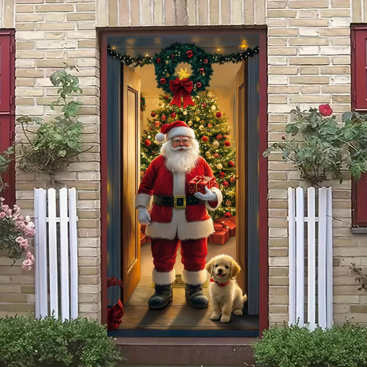 3D Christmas Front Door Decal – Waterproof Peel and Stick