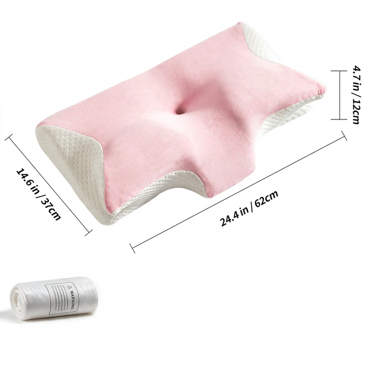 Contoured Butterfly Neck Pillow with Medium-Firm Memory Foam