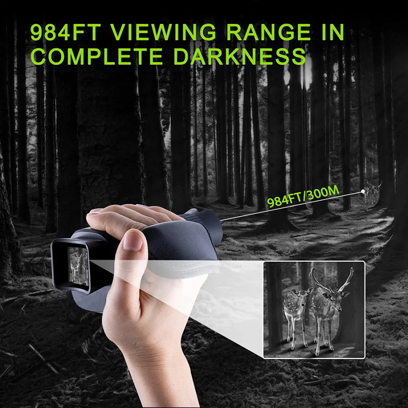Compact Night Vision Monocular with 3x Optical Zoom and Infrared