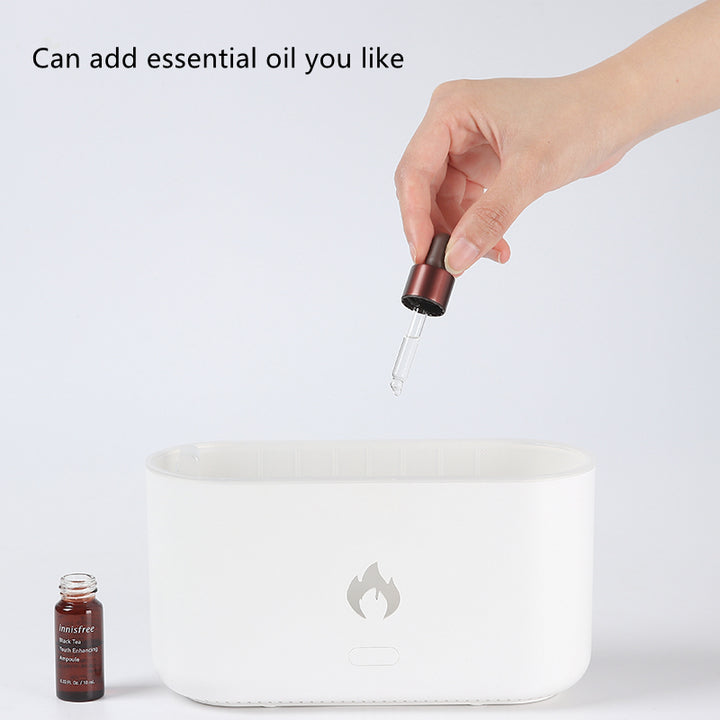3D Flame Humidifier, 300 ml Ultrasonic Aroma Diffuser, Type-C