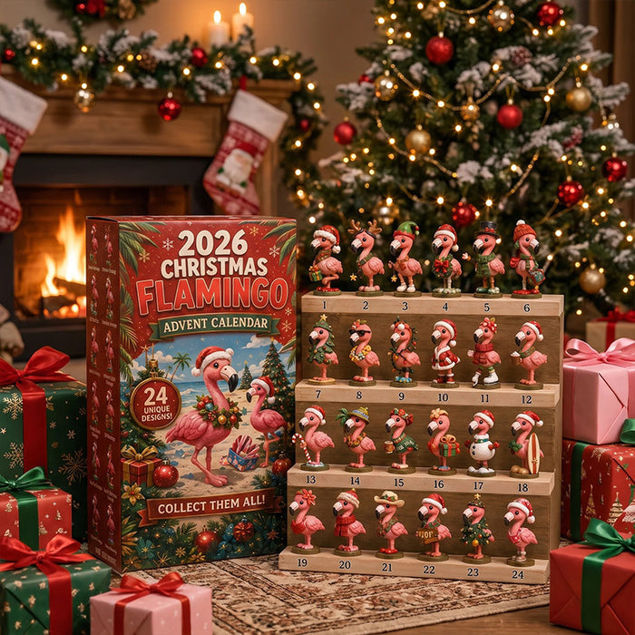Hendrano Flamingo Advent Calendar with 24 Festive Figures