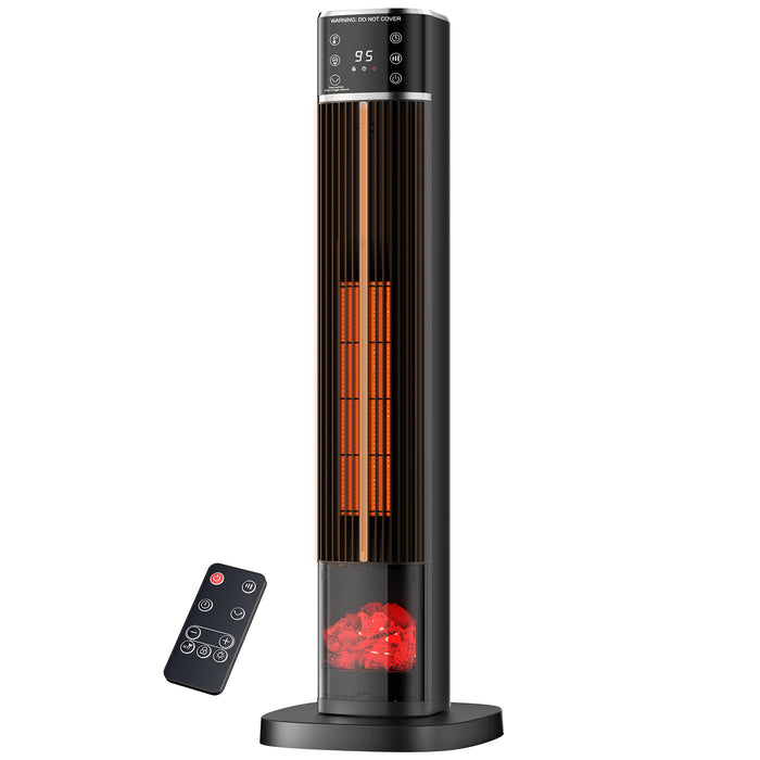 Hendrano Ceramic Tower Heater 32 in with Flame Effect and ECO Mode