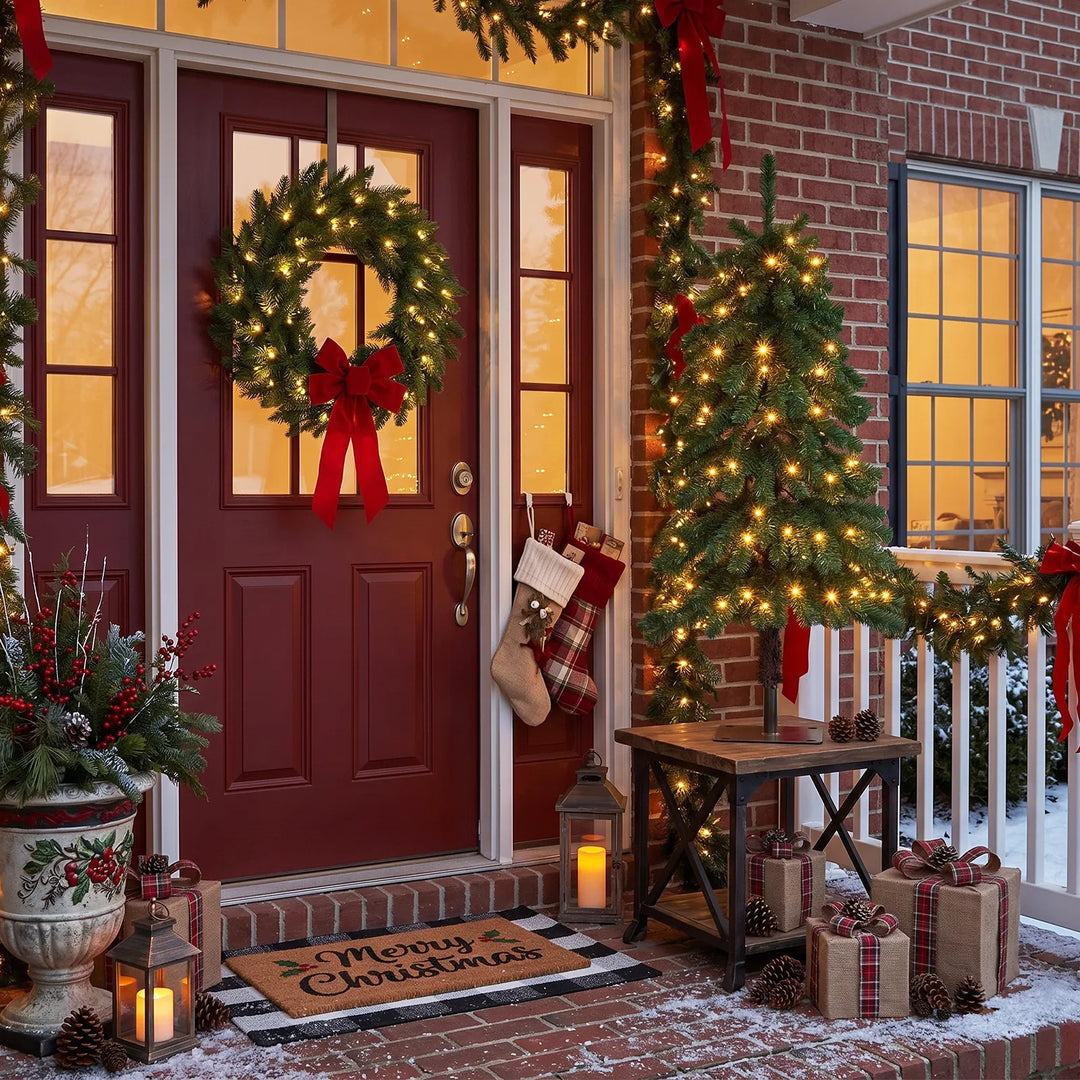 4 ft lit cedar Christmas tree