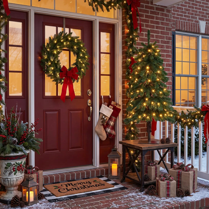 4 ft lit cedar Christmas tree
