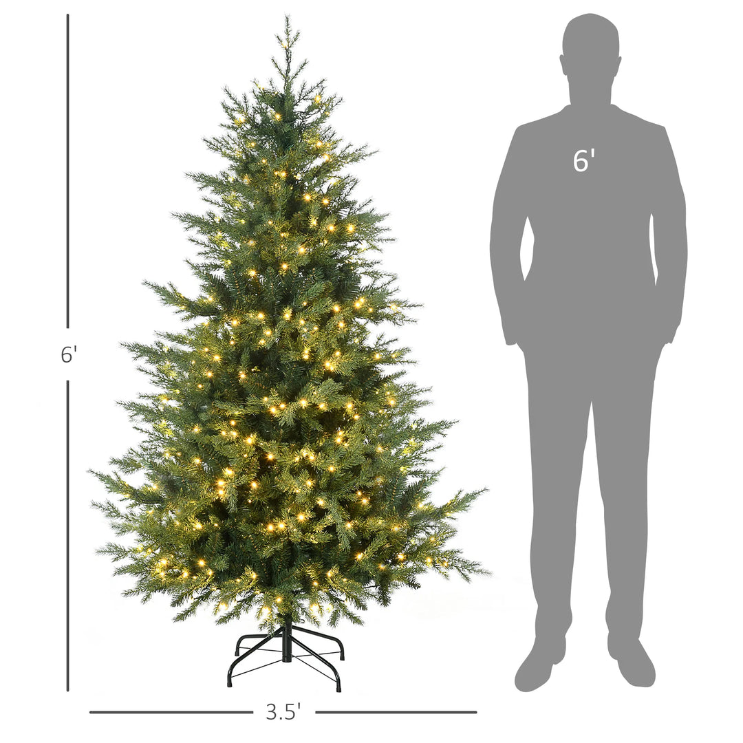 Realistic pre-lit fir tree with warm lights