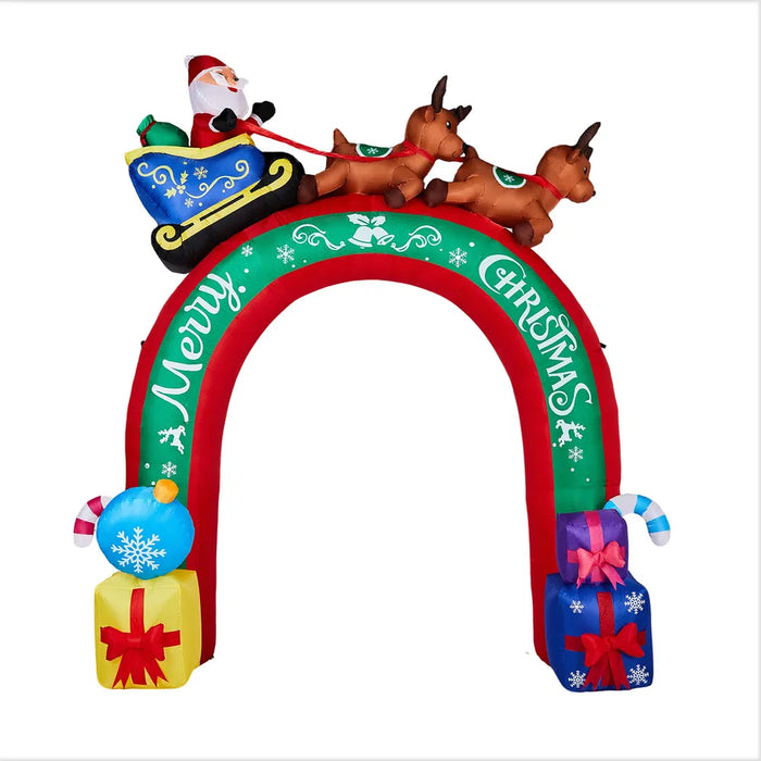 Hendrano 10 ft Inflatable Christmas Archway with Santa's Sleigh