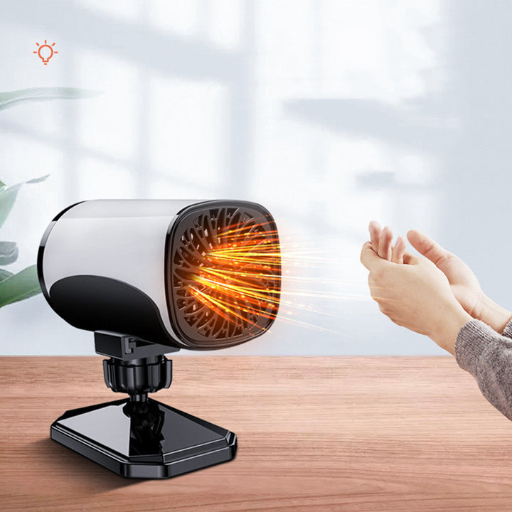 Black car heater fan on a dashboard
