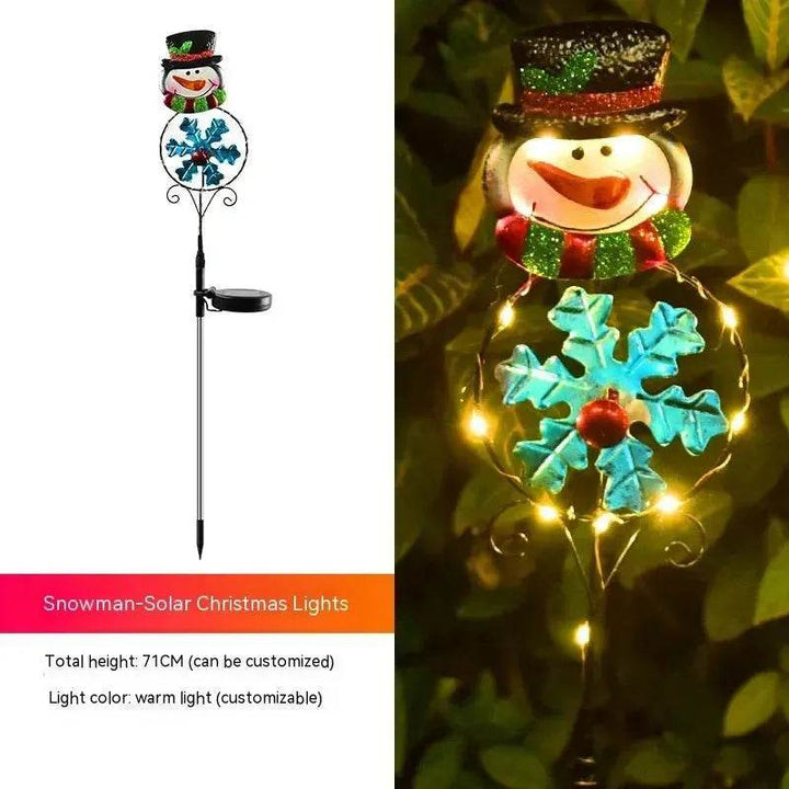 Solar Snowman Yard Stake Light for Christmas Walkways