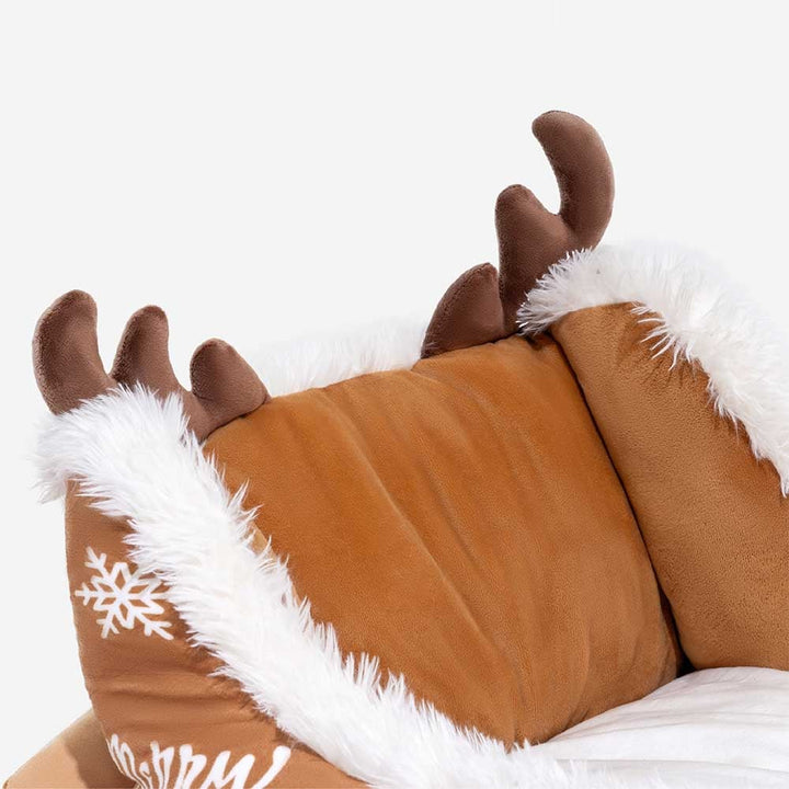 Hendrano™ Sleigh-Shaped Dog Bed with Plush Faux Fur for Cozy Winters