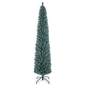 Slim frosted silver green pencil Christmas tree