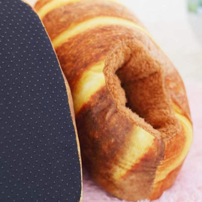 Hendrano™ Toast Bread Slippers with Plush Lining and Non-Slip Sole