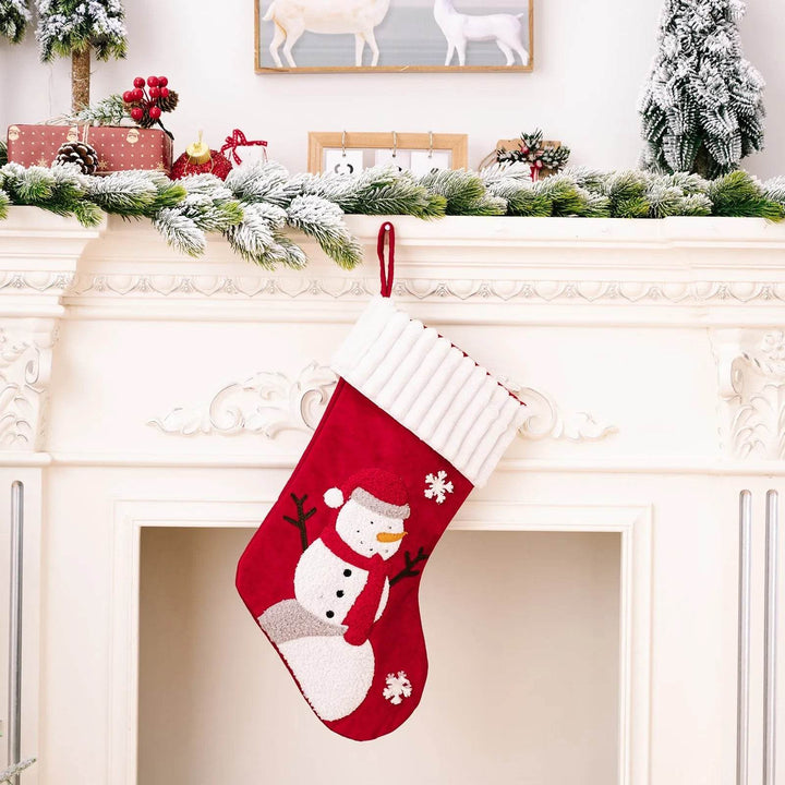 Gold Velvet Patch Christmas Stocking Ornament