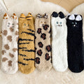 Fluffy cat socks with 3D ears