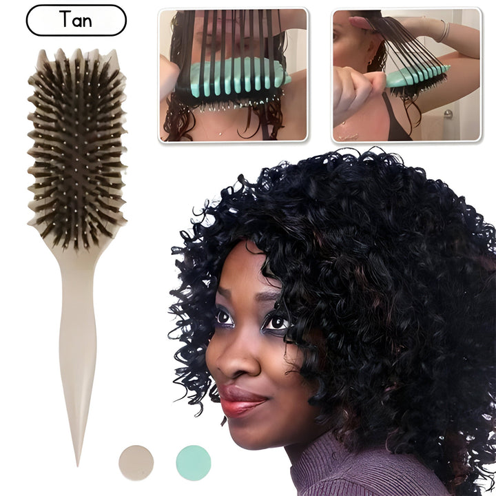 Boar Bristle Curl Brush for Defined, Tangle-Free Curls